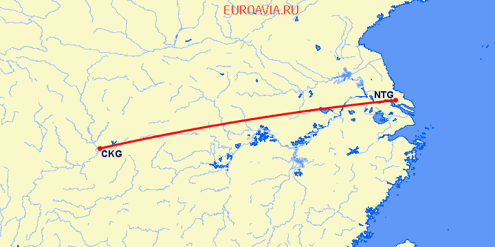 перелет Чонсинь — Наньтун на карте