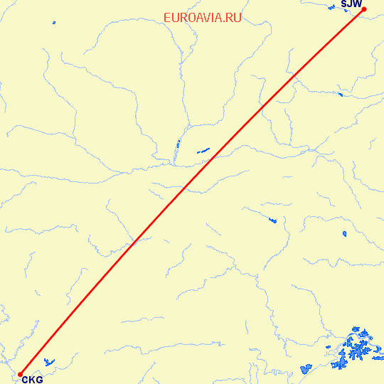 перелет Чонсинь — Шицзяжун на карте