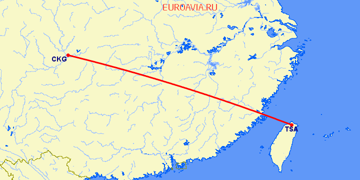 перелет Чонсинь — Taipei на карте