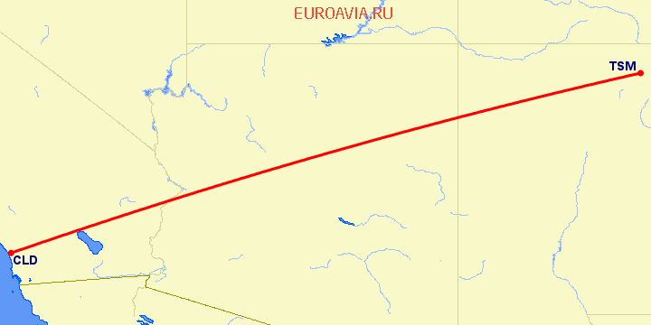 перелет Carlsbad — Таос на карте