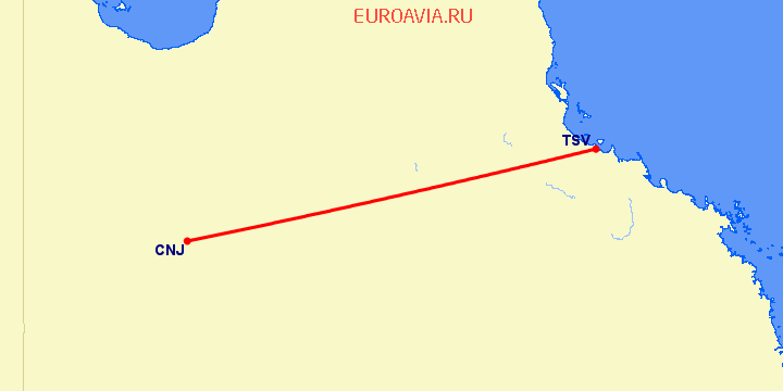 перелет Клонкарри — Таунсвилл на карте