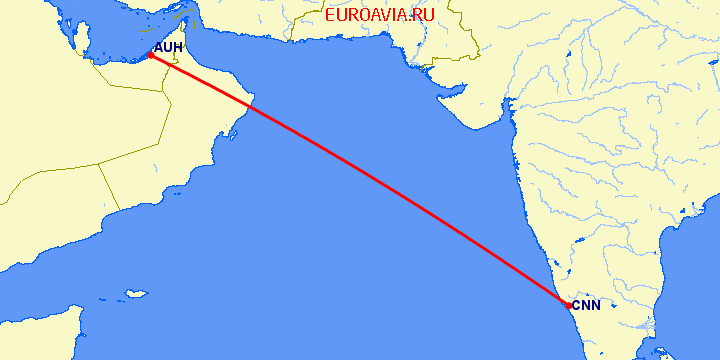 перелет Чульман — Абу Даби на карте