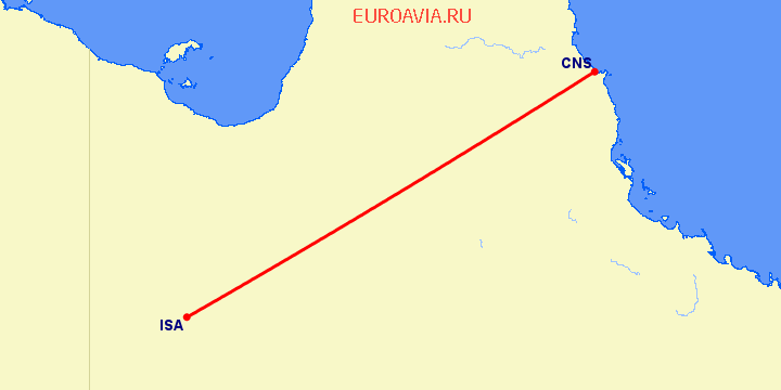 перелет Кернс — Mount Isa на карте
