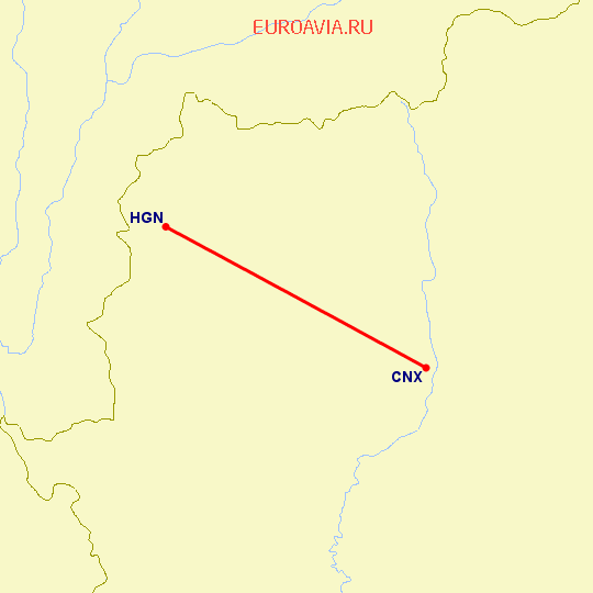 перелет Чианг Май — Мей Хонг Сон на карте