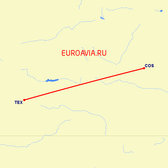 перелет Колорадо Спрингс — Telluride на карте