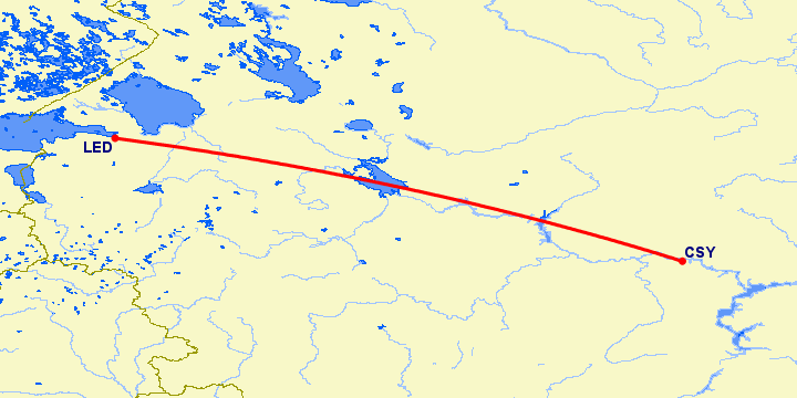 перелет Чебоксары — Санкт Петербург на карте