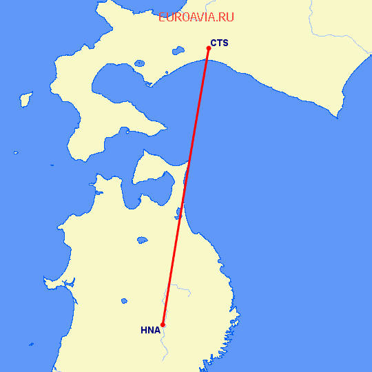 перелет Саппоро — Hanamaki на карте