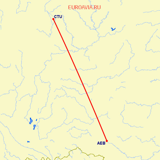 перелет Ченгду — Байсэ на карте