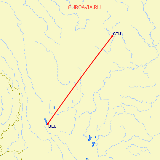 перелет Ченгду — Dali City на карте