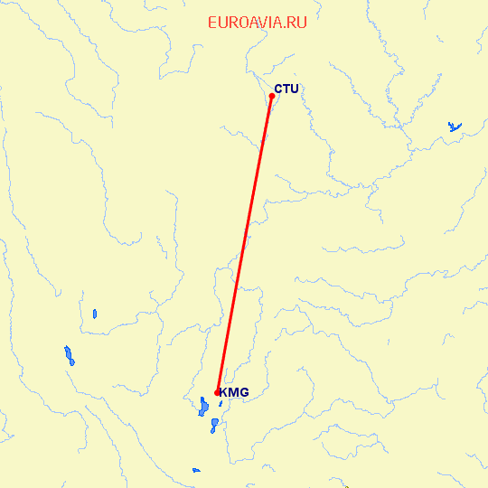 перелет Ченгду — Кунминг на карте