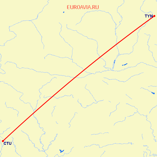 перелет Ченгду — Тайюань на карте