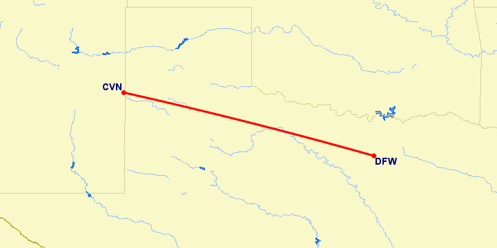 перелет Clovis — Даллас на карте