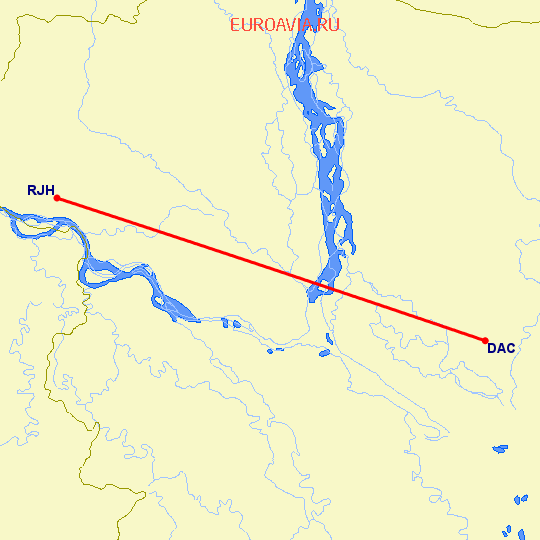 перелет Dhaka — Rajshahi на карте