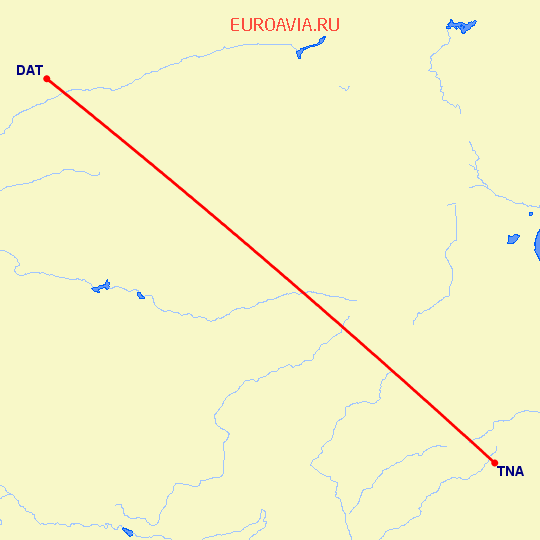 перелет Датонг — Цзинань на карте