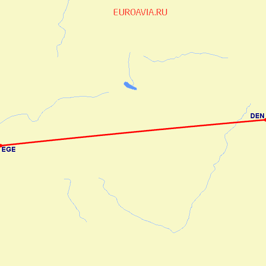 перелет Денвер — Vail-Eagle на карте