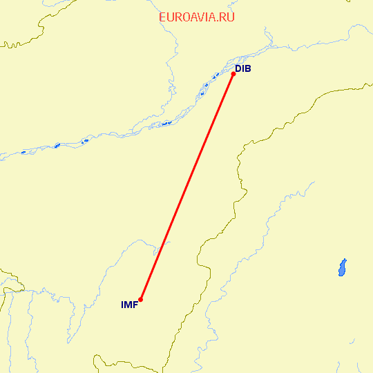 перелет Дибругарх — Имфал на карте