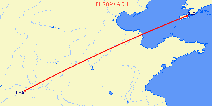 перелет Далиан — Люян на карте