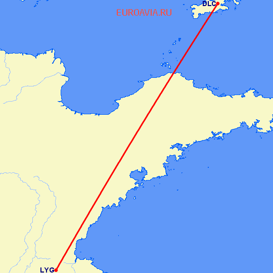 перелет Далиан — Лианьюнан на карте
