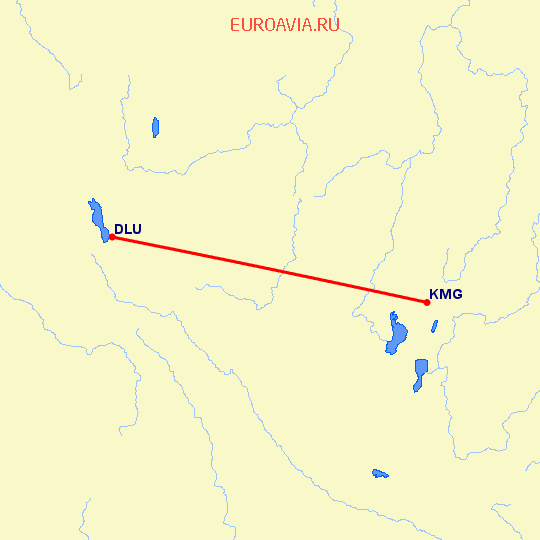 перелет Dali City — Кунминг на карте