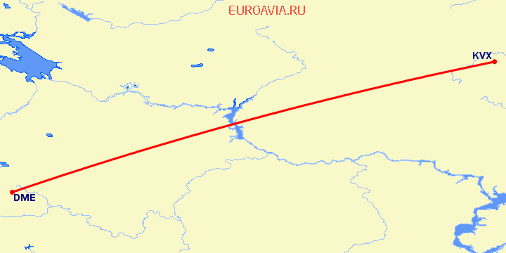 перелет Москва — Киров на карте
