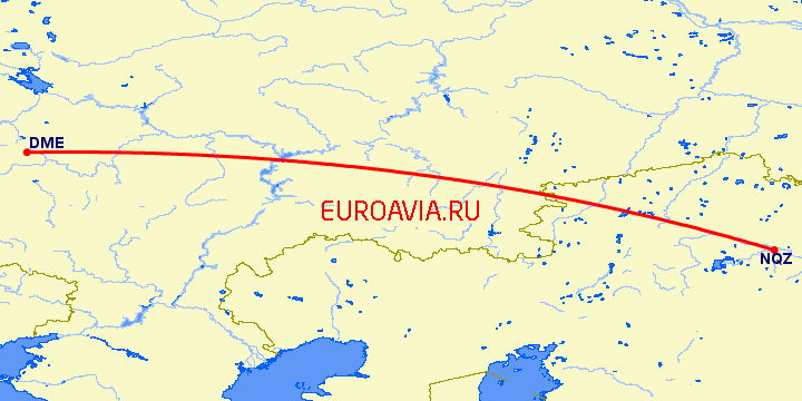 перелет Москва — Нур-Султан на карте
