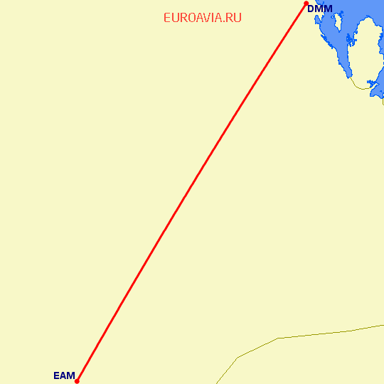 перелет Даммам — Неджран на карте