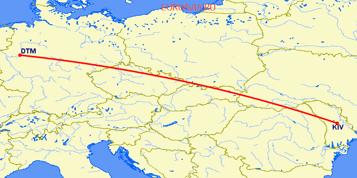 перелет Дортмунд — Кишинев на карте