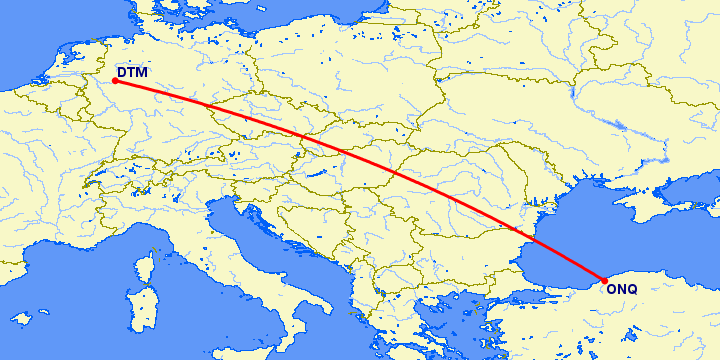 перелет Дортмунд — Зонгулдаг на карте