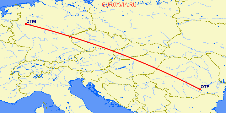 перелет Дортмунд — Бухарест на карте