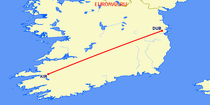 перелет Дублин — Фарранфор  на карте