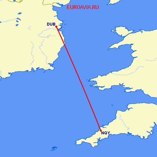 перелет Дублин — Newquay на карте