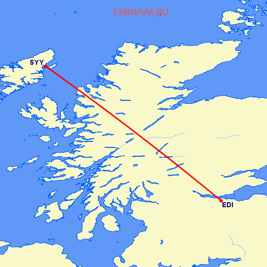 перелет Эдинбург — Stornoway на карте