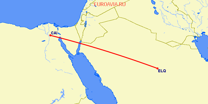 перелет Бурайда — Каир на карте