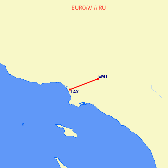перелет El Monte — Лос Анджелес на карте