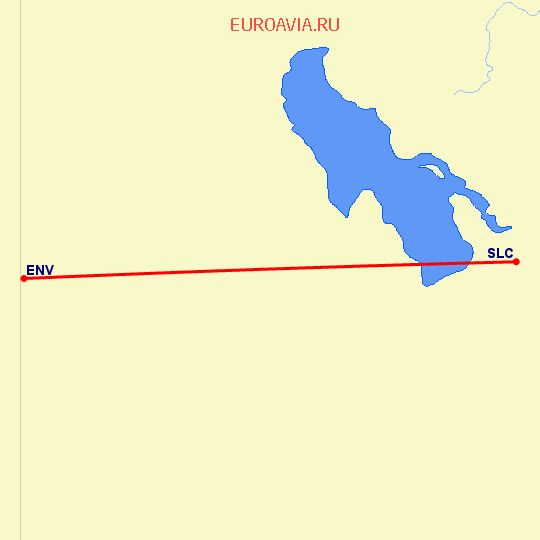 перелет Wendover — Солт Лейк Сити на карте