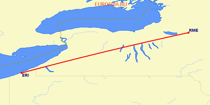 перелет Эри — Rome, NY на карте