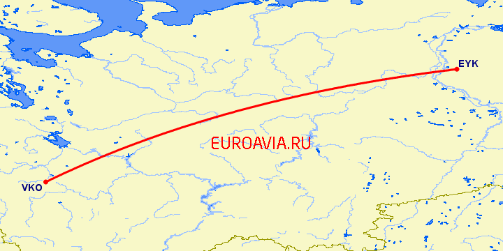 перелет Белоярский — Москва на карте