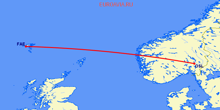 перелет Сервагур — Осло на карте