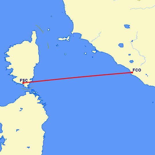 перелет Рим — Figari на карте