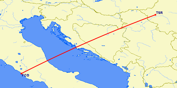 перелет Рим — Тимишоара на карте
