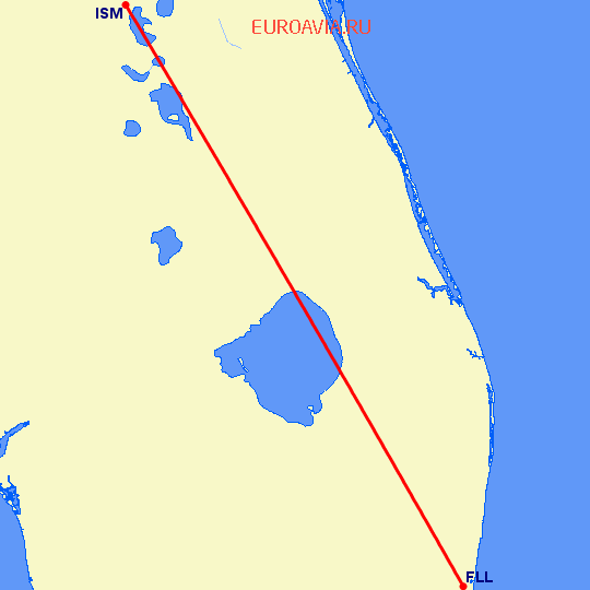 перелет Форт Лодердейл  — Киссимми на карте