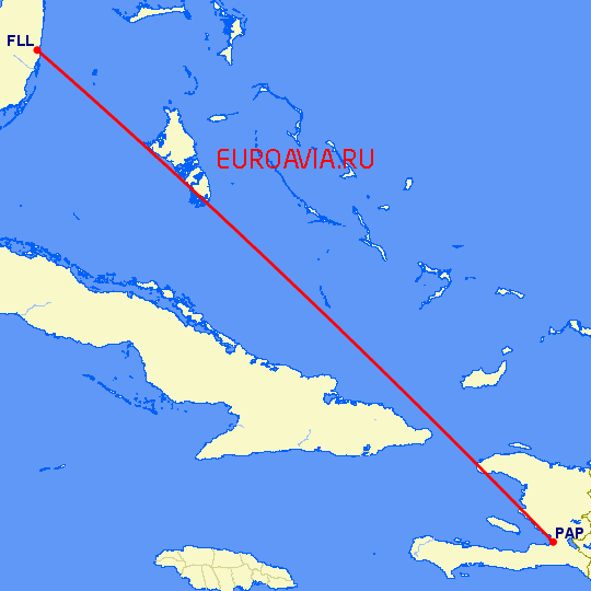 перелет Форт Лодердейл  — Порт О Принц на карте
