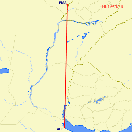 перелет Формоса — Буэнос Айрес на карте
