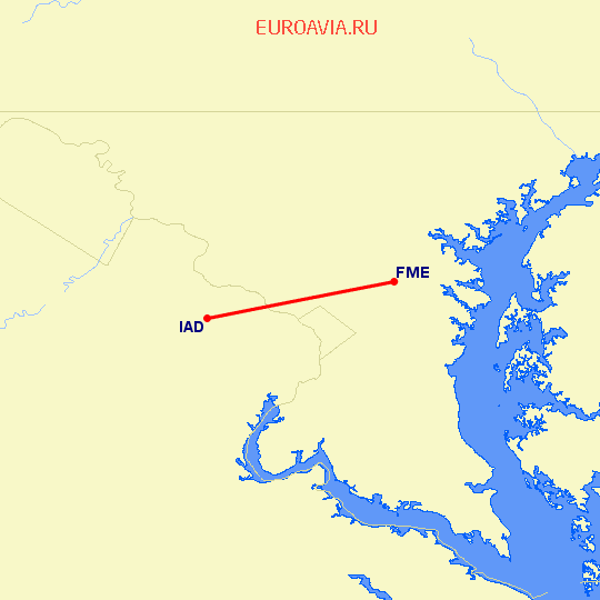 перелет Fort Meade — Вашингтон на карте