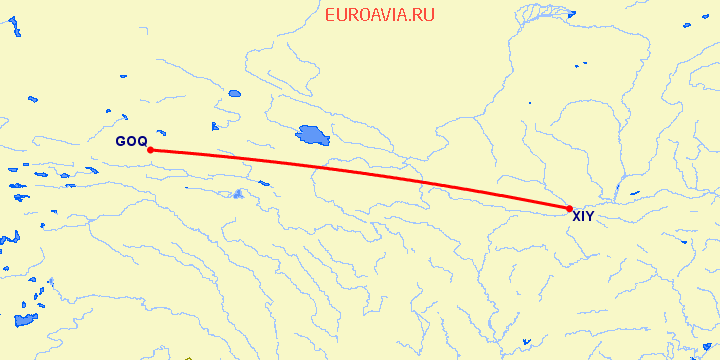 перелет Голмуд — Синьян на карте
