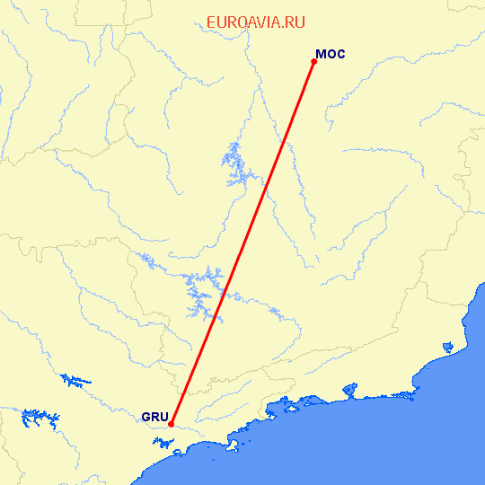 перелет Сан Паулу — Montes Claros на карте