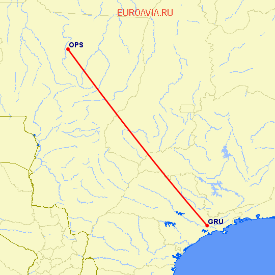 перелет Сан Паулу — Синоп на карте