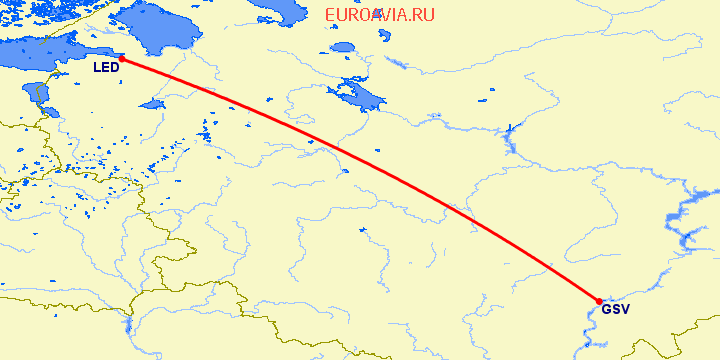 перелет Саратов — Санкт Петербург на карте