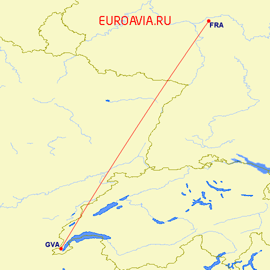 перелет Женева — Франкфурт на Майне на карте