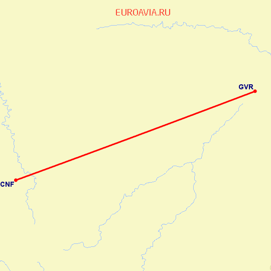 перелет Governador Valadares — Белу Оризонте на карте